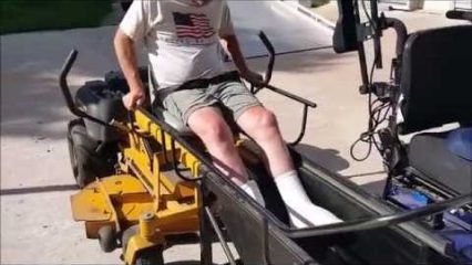 AMAZING Invention – Lawn Mower Attachment for Disabled People in Wheelchairs