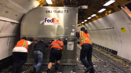 Funny FedEx Cargo Airplane Loading Fail – Trip, Fall and Drag
