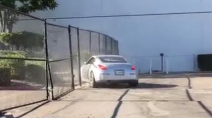 Kid In 350z Shows Off Too Much – CRASHES Into Fence!