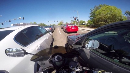 Lane Splitting Is Legal In California – This Driver Thinks Otherwise…