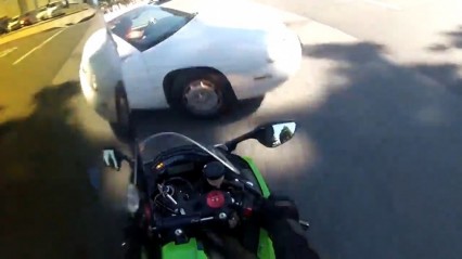 Motorcycle Crashes Into Oncoming Car at 80+ MPH!