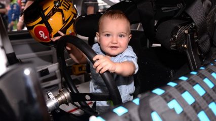 Kyle Busch’s son Brexton tries out dad’s first go-kart