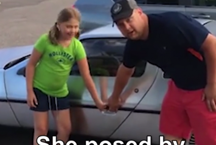 Young Back To The Future fanatic gets the surprise of her life, dad hands the keys over to her DeLorean