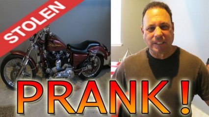 Kid pranks father by stealing his motorcycle and Dad is not happy about it