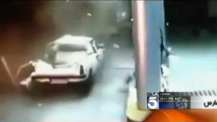 Man’s Car Explodes At Gas Station While He Fuels Up