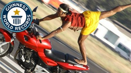 Most Consecutive Yoga Positions On a Motorcycle – Guinness World Records