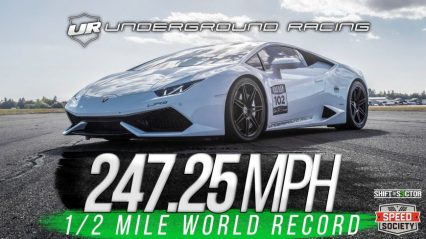 247.25mph a NEW 1/2 Mile World Record set in Oregon by Speed Society’s Richard F. in our UGR-X Huracan.