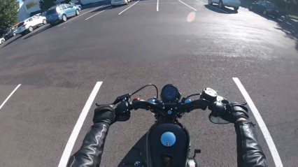 Mom rear ends her own son while he is riding his Motorcycle