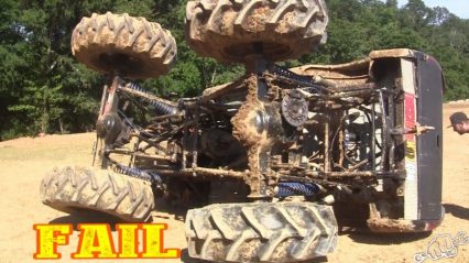Chevy Tahoe mud truck wheelie fail