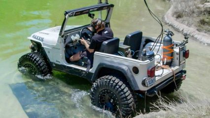 Cummins powered diesel Jeep drives 12 feet underwater