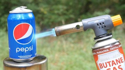 How long can a Pepsi can last being blasted by a torch?