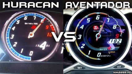 Lamborghini Huracan vs. Lamborghini Aventador 0-200km/h Acceleration Comparison