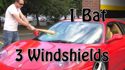 Man smashes Ferrari windshield with a bat only to find out his $3200 replacement windshield is also broken