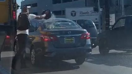 Road rage, Motorcycle rider shatters driver’s rear window