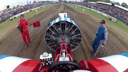 Radial powered tractor pull, the epitome of different when it comes to tractor pulling
