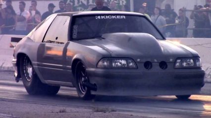 Street Outlaws Chuck in his big tire car takes on a nitrous Nova at Amarillo dragway