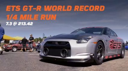 The ETS Nissan GTR sets the GTR 1/4 mile world record, 7.3 @ 213.42 at Import Face Off