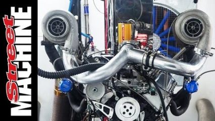 The twin turbo setup on this big block Chevelle might cause a visibility issue