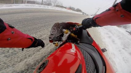 This is why you shouldn’t ride your motorcycle to work in the snow