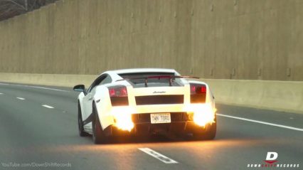 UGR Lamborghini Superleggera doing highway pulls & spitting flames