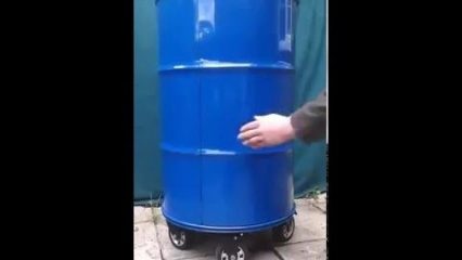 55 Gallon drum turned into the ultimate toolbox, this is cool