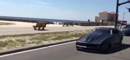 Jeff Lutz Cruising a full on pro mod Camaro (Mad Max) down the coast… Street car?