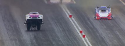 NHRA – Cruz Pedregon’s funny car does an incredible 1/8th to 1/4 mile wheelstand