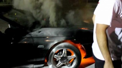How many people does it take to put out a car fire? Mustang GT catches fire!