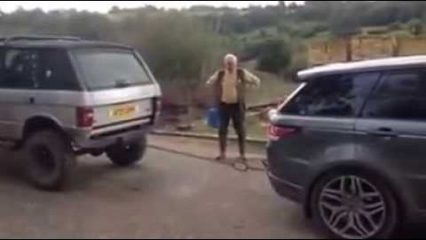 New vs old! Range Rover tug-of-war