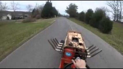 Redneck games, Big block chevy lawnmower road test