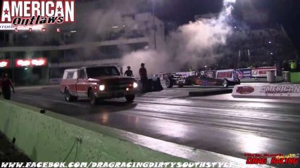 Street Outlaws Farm Truck vs Jet Dragster at American Outlaws Live