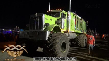 Ultimate Perterbilt party rig competes in tug-of-war battle