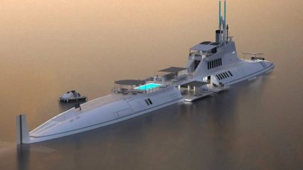 Ultra luxury private submarine yacht is perfect for a super villain billionaire