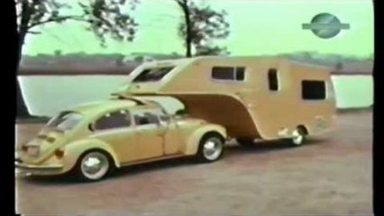 VW Bug fifth wheel trailer found, forgotten Volkswagen Camper 1 of a kind VW trailer