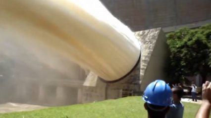Watching massive amounts of water discharging from a dam is oddly satisfying
