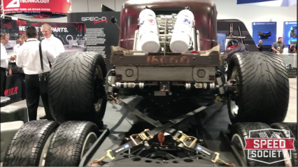 The sickest tow rig we have ever seen at SEMA, rat rod rig!