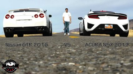 Brand New 2017 Acura NSX vs 2016 Nissan GTR – Street Race