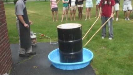 Crushing a 55 gallon steel drum using nothing but air pressure