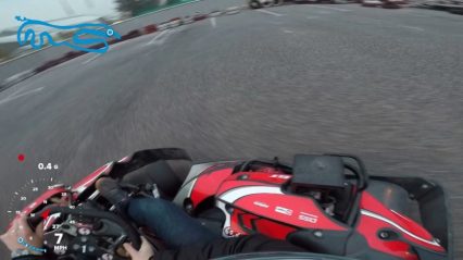 Full throttle into a turn at speed… This go kart racer regrets it instantly
