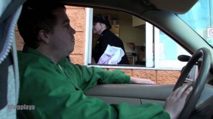 Going through the drive thru with a train horn, funny reactions!
