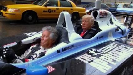 Mario Andretti gives Donald Trump a wild ride – will he take him to the White House next?