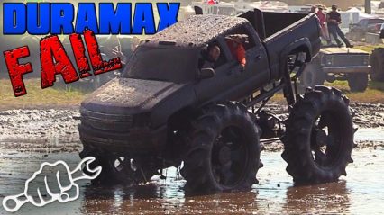 Monster Duramax Stoppie Fail Destroys Suspension… That Looks Expensive!