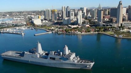 Navy’s Newest High-tech Amphibious Ship USS Murtha Arrives at Naval Base San Diego