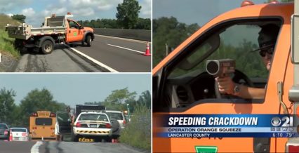 Police use construction trucks to catch speedy drivers, is this right?