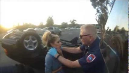 Rider saves 25 year old girl from overturned car with a knife!