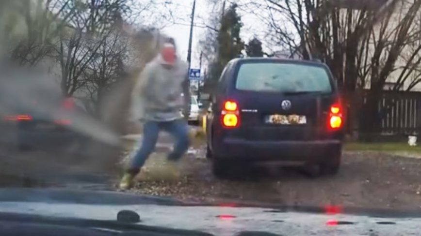 Road Rage Thug Gets Splashed in a Series of Instant Karma