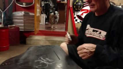 Street Outlaws Farmtruck signs a mini piano and plays a tune