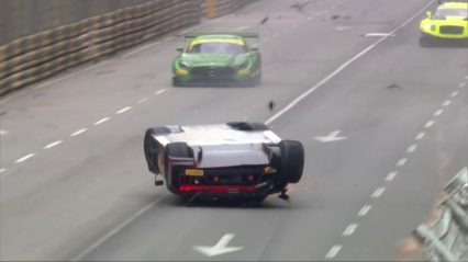 This guy just won a race while sliding on his roof! FIA GT World Cup 2016!