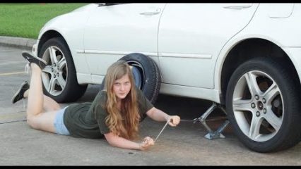 This Woman’s Guide To Changing a Tire is Classic
