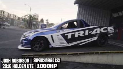 1,000HP Drift Holden Ute Burnouts and Donuts at the Donut Garage